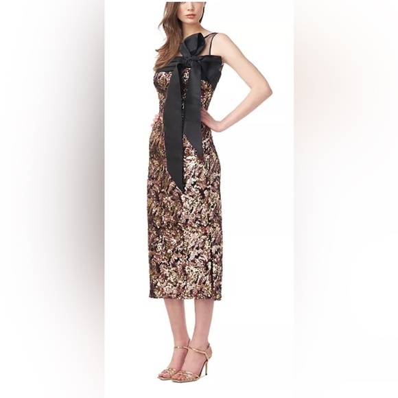 Nwt J S Collections Sequined Bow Dress Size 6 - Picture 2 of 7